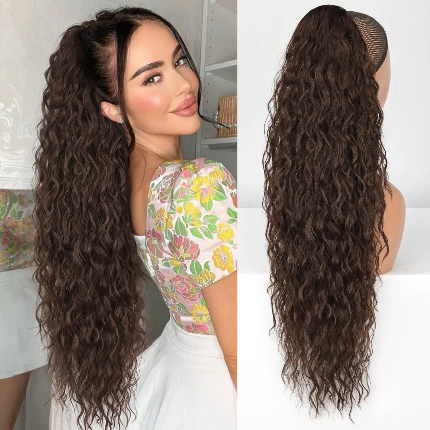 Fluffy wavy ponytail