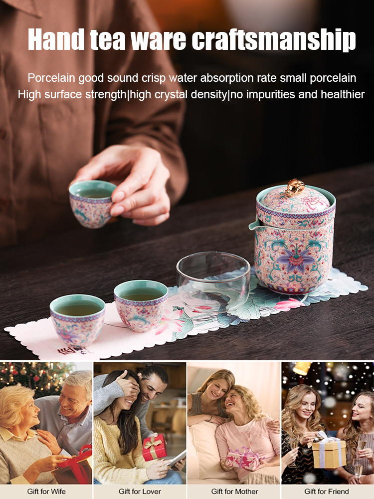 High-end enamel tea set