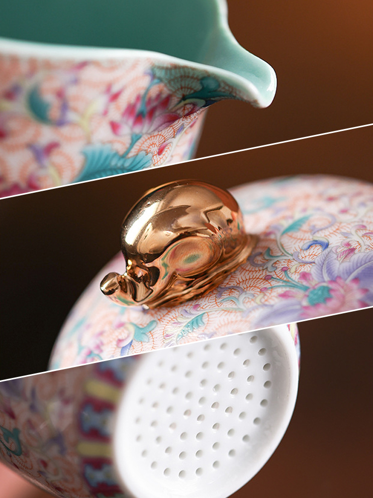 High-end enamel tea set