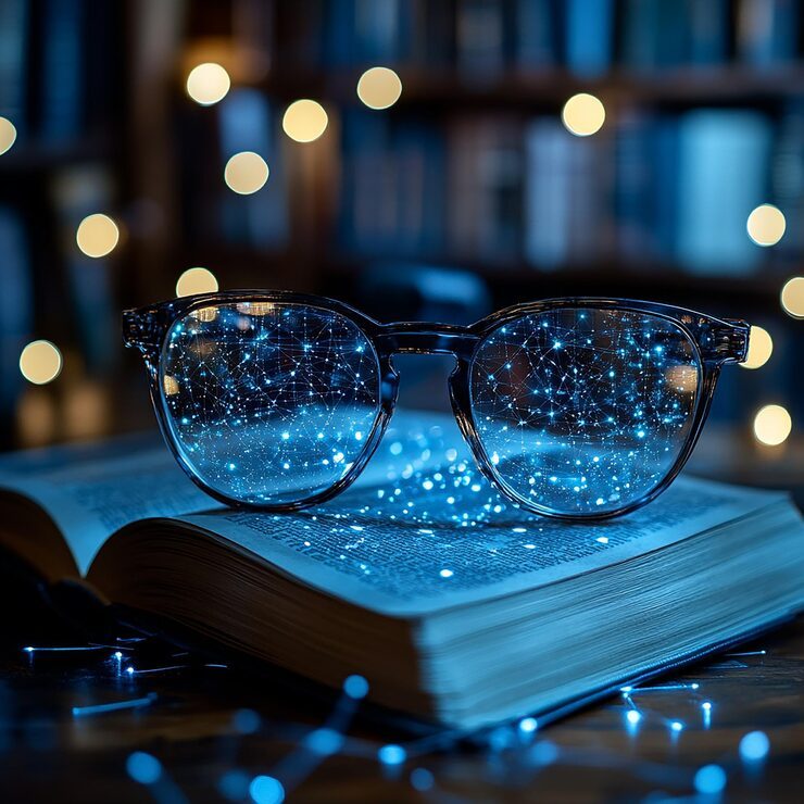 Color-changing anti-blue light presbyopia glasses