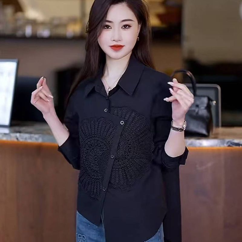 เสื้อเชิ้ตผู้หญิงแบบตัดต่อ