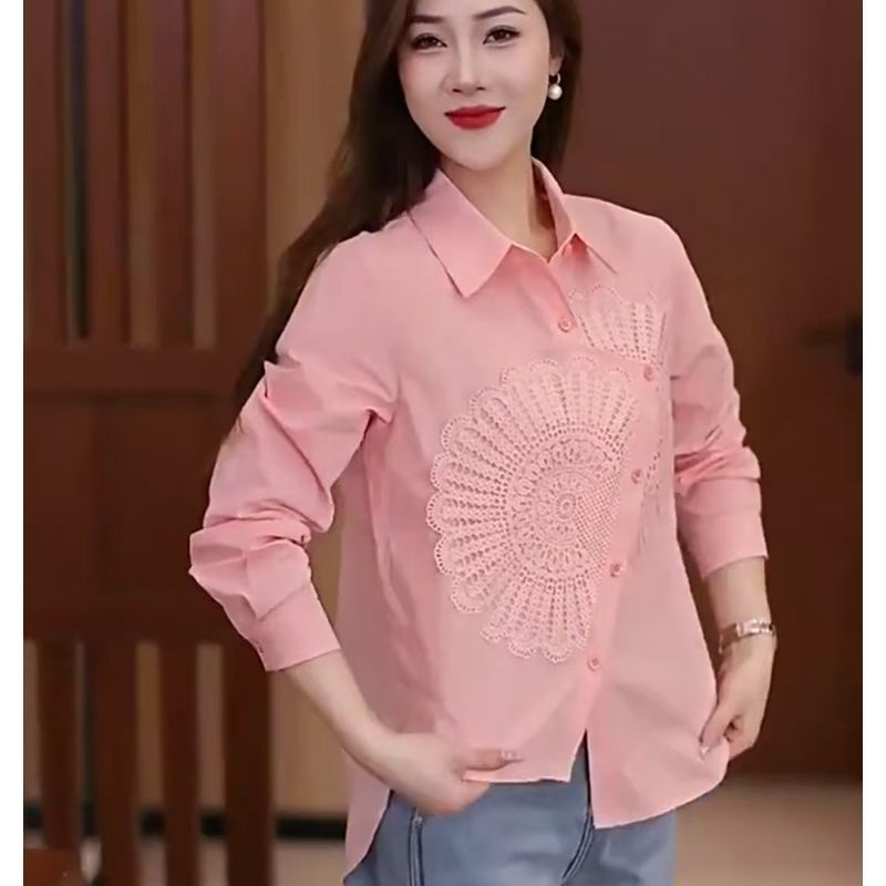 เสื้อเชิ้ตผู้หญิงแบบตัดต่อ