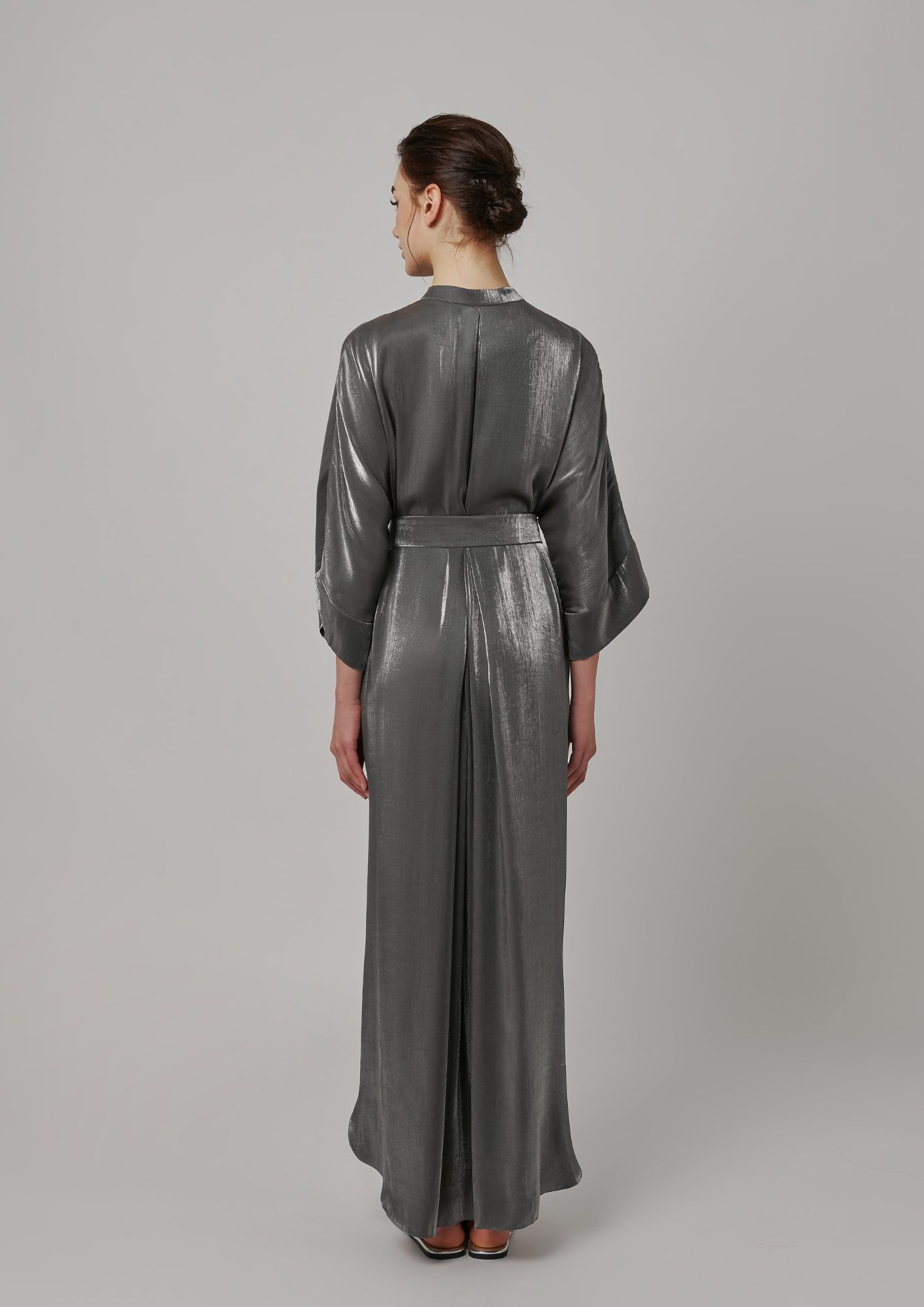 SIGNATURE SHIRT DRESS - GUN METAL