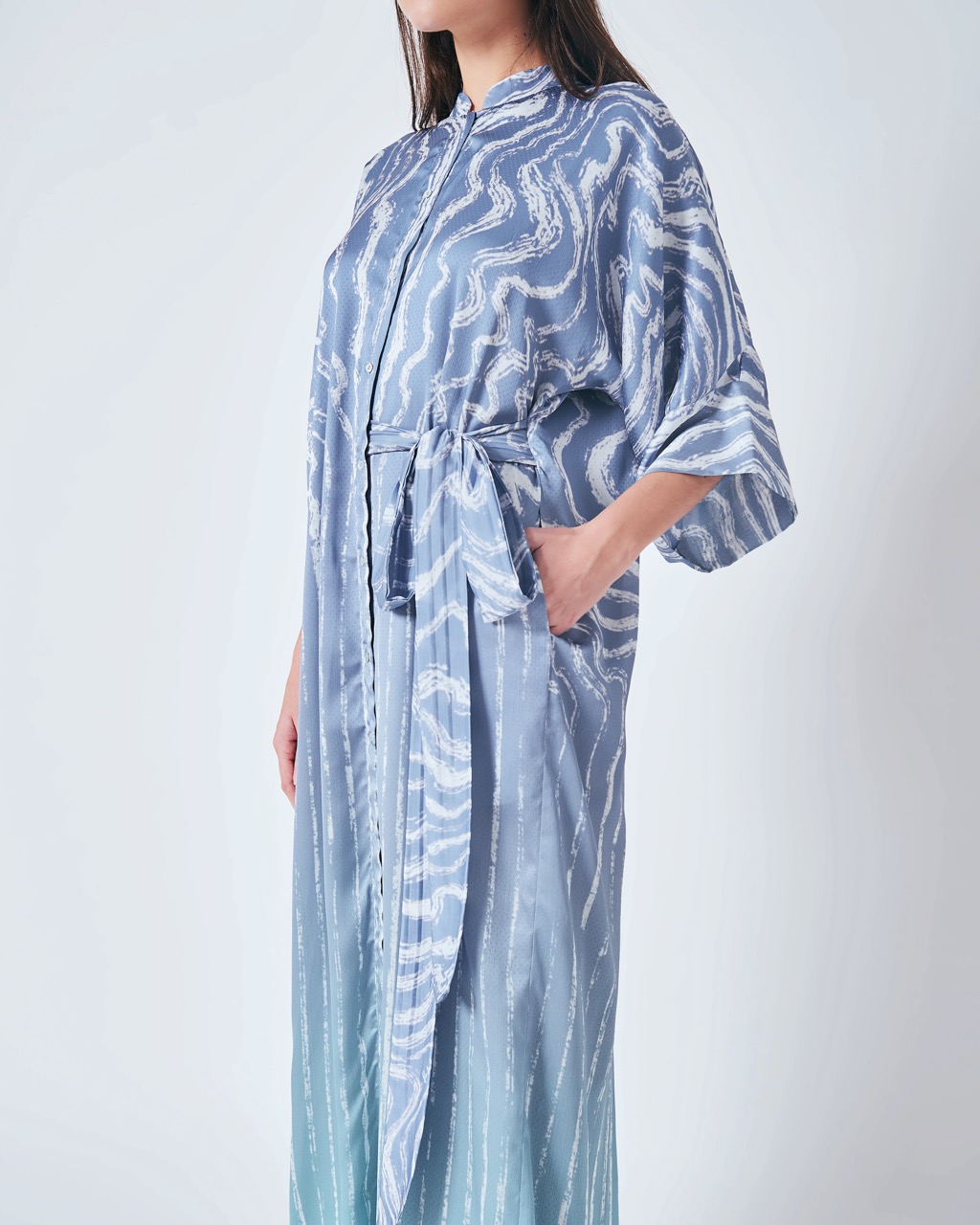 BLUE WAVES SHIRT DRESS