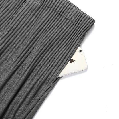 Men's Pleated Harem Pants Casual Baggy Ankle Length Pants Drawstring Elastic Waist