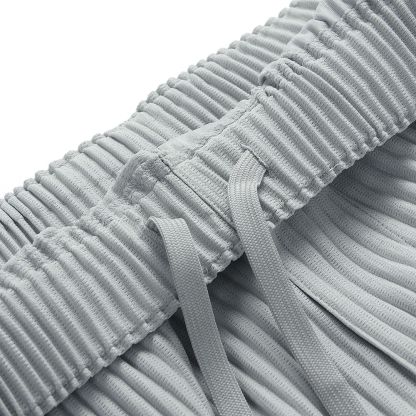 Men's Pleated Ankle Length Pants Casual Japanese Style Pencil Cropped Pants Drawstring Elastic Waist