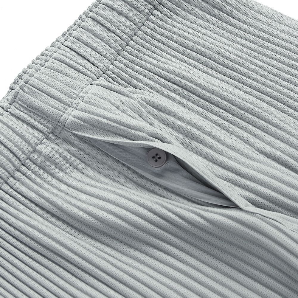 Men's Pleated Ankle Length Pants Casual Japanese Style Pencil Cropped Pants Drawstring Elastic Waist