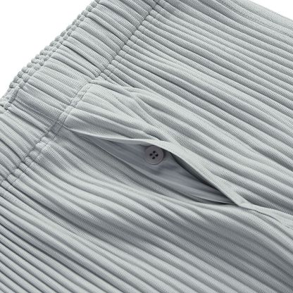 Men's Pleated Ankle Length Pants Casual Japanese Style Pencil Cropped Pants Drawstring Elastic Waist