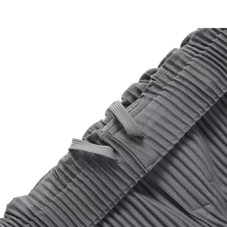 Men's Pleated Harem Pants Casual Baggy Ankle Length Pants Drawstring Elastic Waist