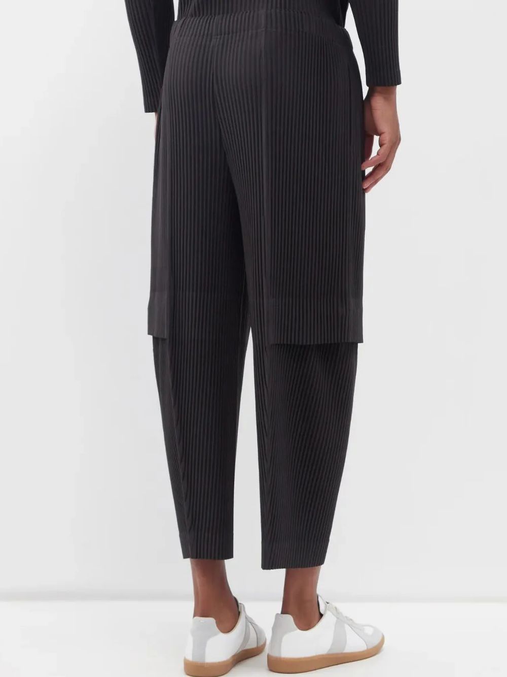 Men's Pleated Loose Cargo Pants With Elastic Drawstring Waist