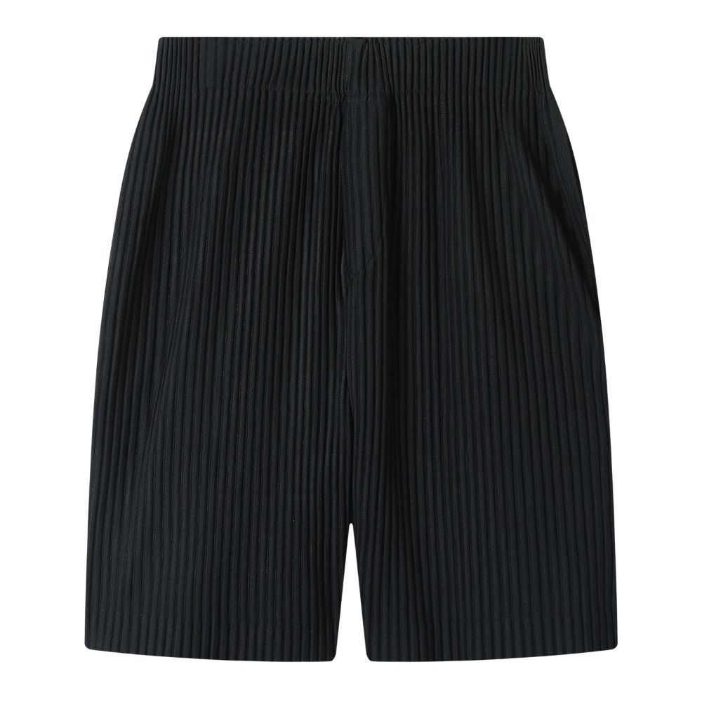 Men's Pleated Shorts Summer Breathable Casual Everyday Pants Drawstring Elastic Waist
