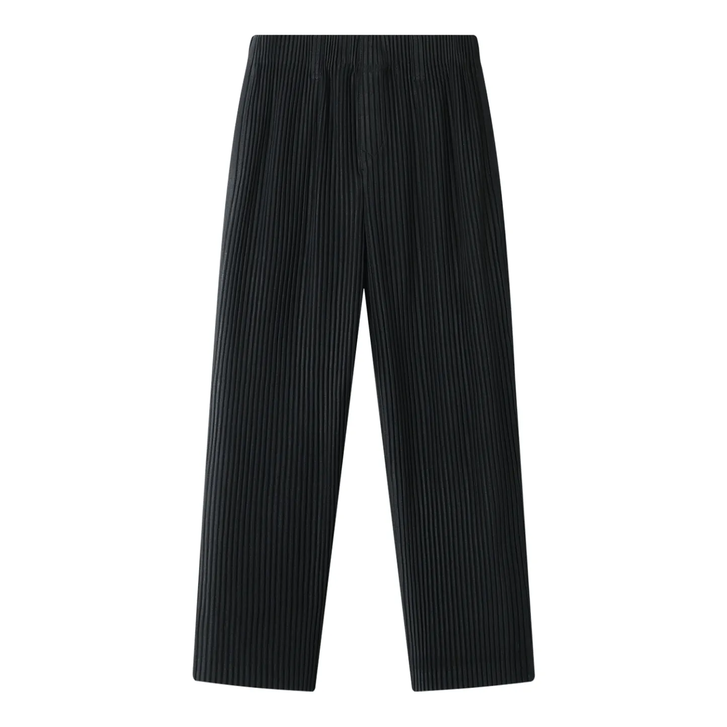 Men's Pleated Wild Pants Solid Color Straight Pants Casual Suit Trousers Elastic Waist