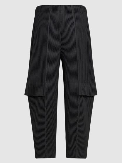 Men's Pleated Loose Cargo Pants With Elastic Drawstring Waist