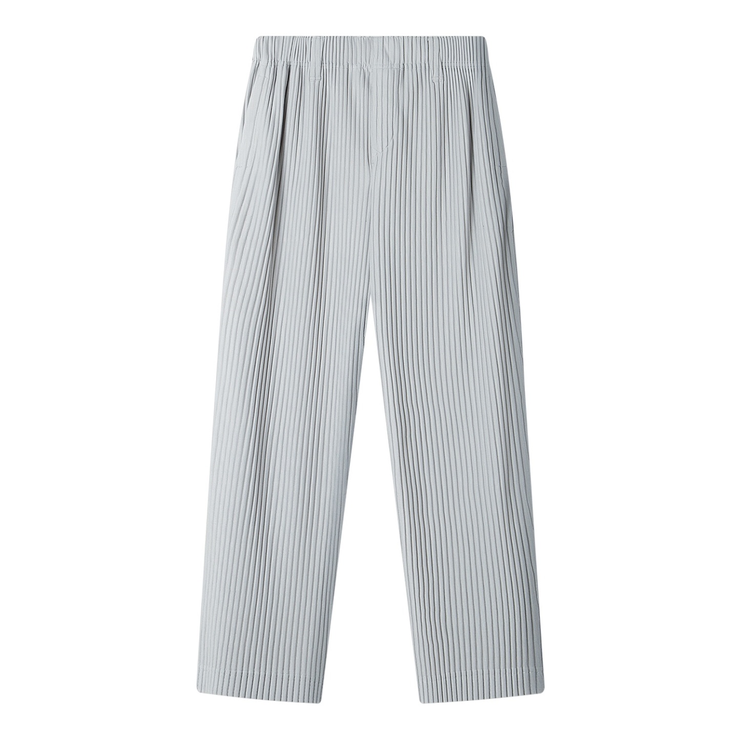 Men's Pleated Wild Pants Solid Color Straight Pants Casual Suit Trousers Elastic Waist