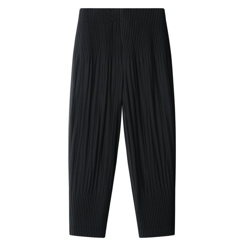 Men's Pleated Harem Pants Casual Baggy Ankle Length Pants Drawstring Elastic Waist