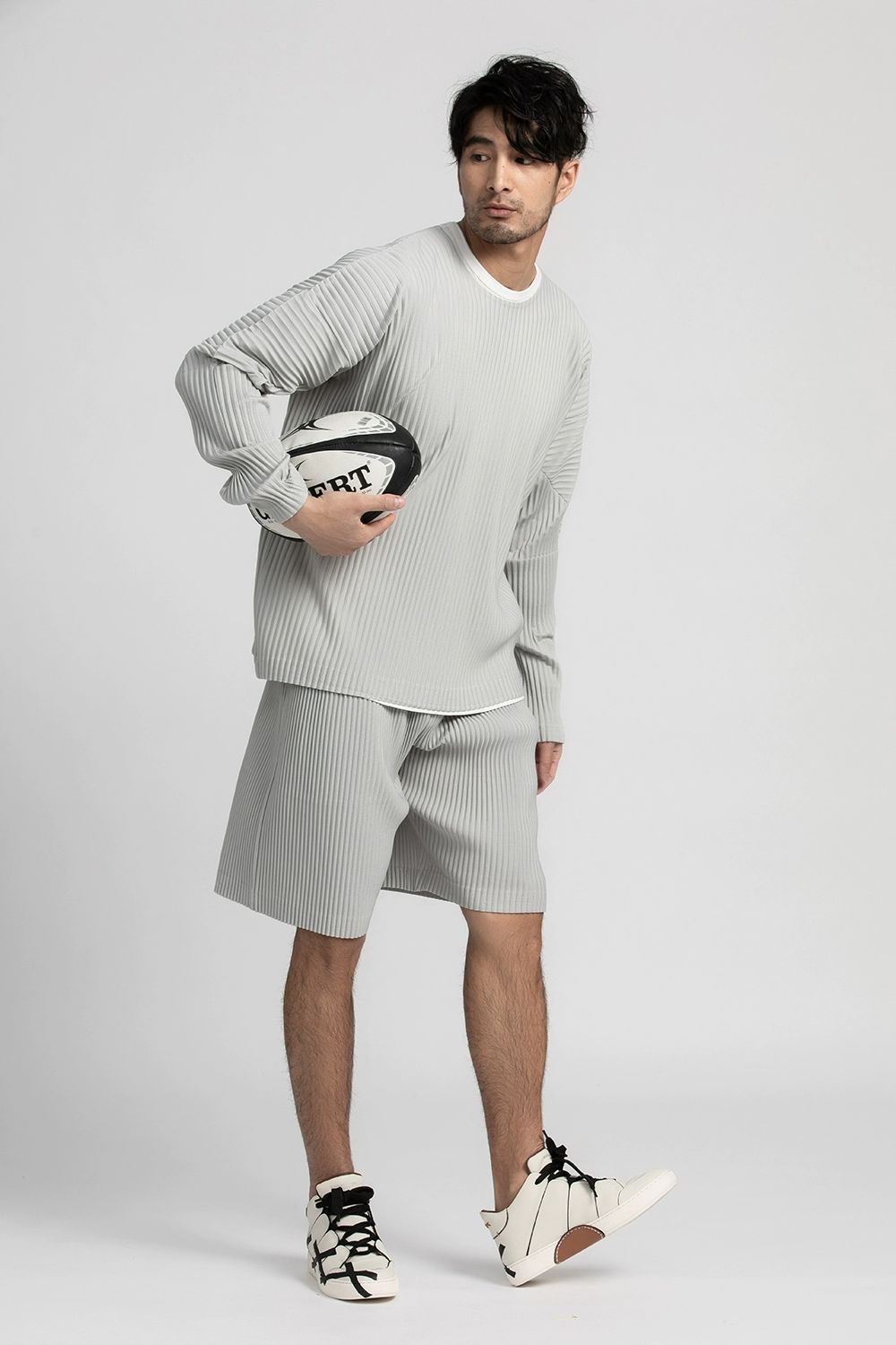 Men's Pleated Shorts Summer Breathable Casual Everyday Pants Drawstring Elastic Waist