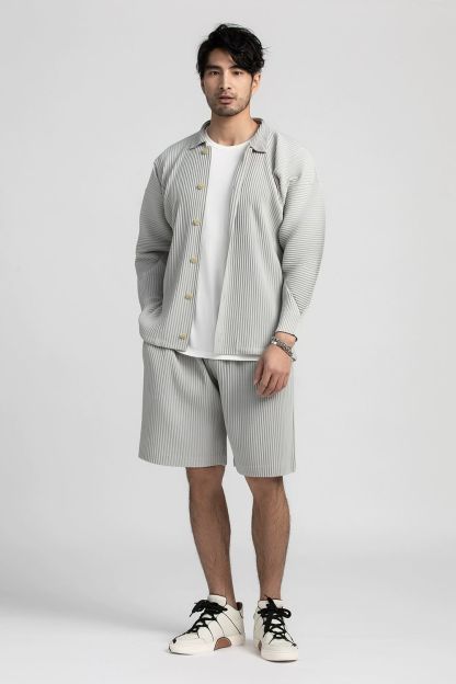 Men's Pleated Shorts Summer Breathable Casual Everyday Pants Drawstring Elastic Waist