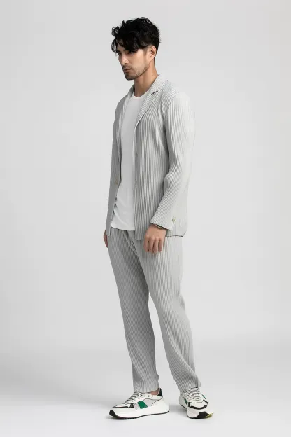 Men's Pleated Casual Basics Blazer Stretch Fabric Coat