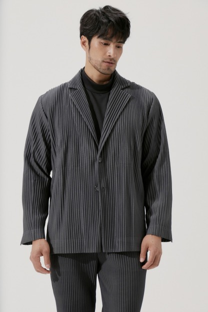 Men's Pleated Casual Basics Blazer Stretch Fabric Coat
