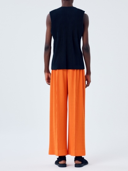 Men's Pleated Wide Leg Loose Pants Fashion Solid Color Trouser Drawstring Elastic Waist