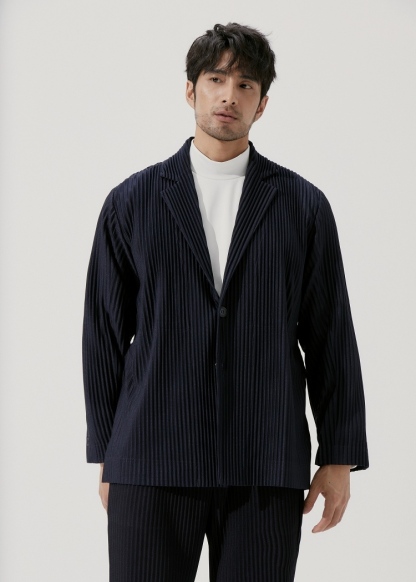 Men's Pleated Casual Basics Blazer Stretch Fabric Coat