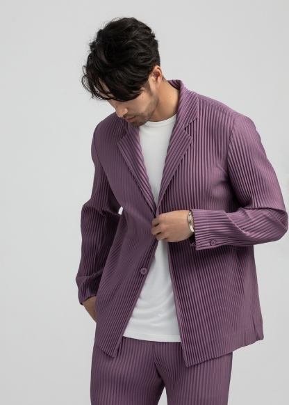 Men's Pleated Casual Basics Blazer Stretch Fabric Coat