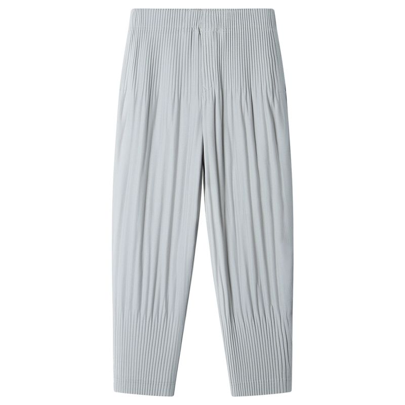 Men's Pleated Harem Pants Casual Baggy Ankle Length Pants Drawstring Elastic Waist