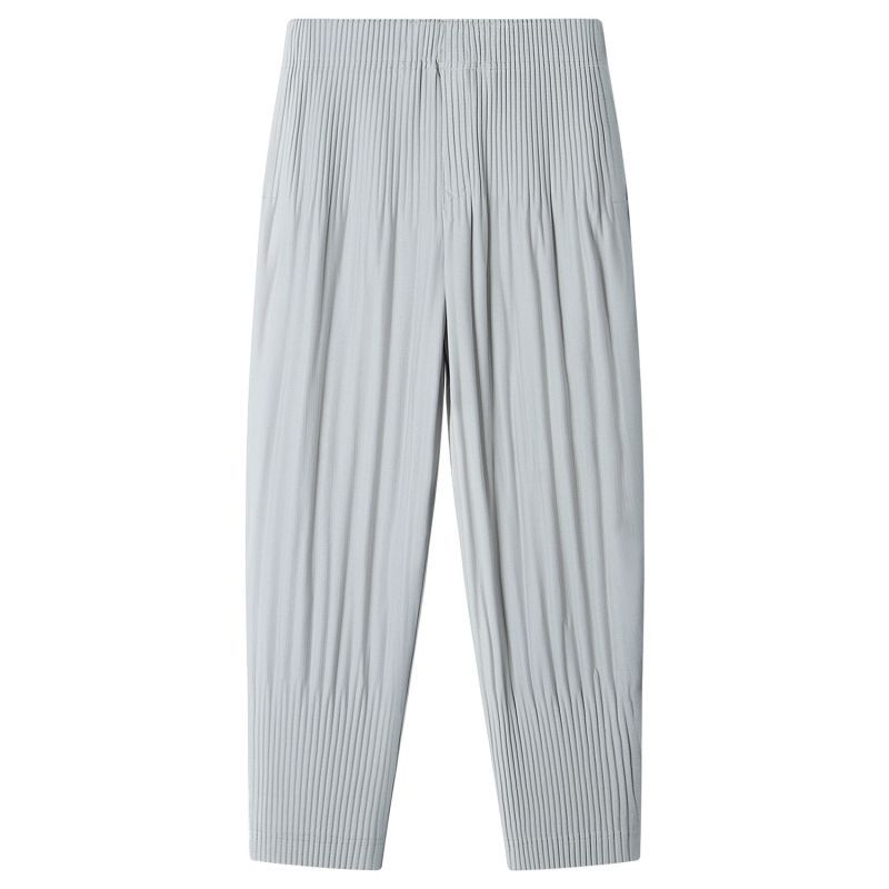 Men's Pleated Harem Pants Casual Baggy Ankle Length Pants Drawstring Elastic Waist