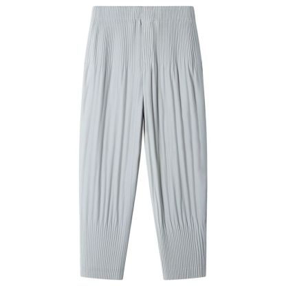 Men's Pleated Harem Pants Casual Baggy Ankle Length Pants Drawstring Elastic Waist