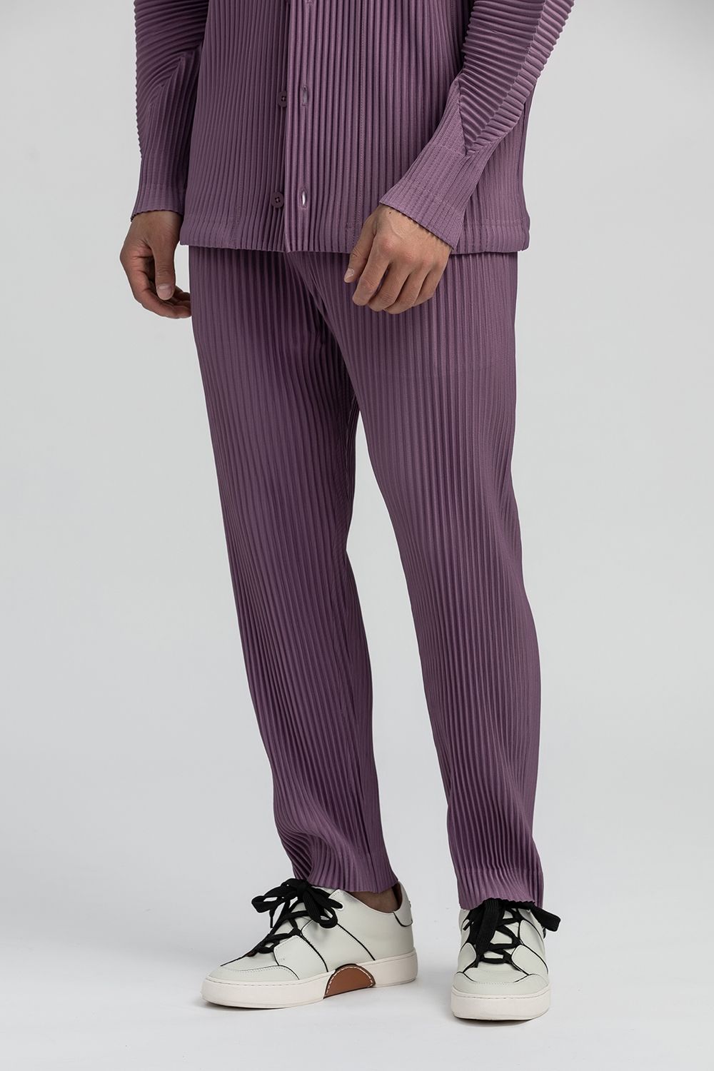 Men's Pleated Wild Pants Solid Color Straight Pants Casual Suit Trouse