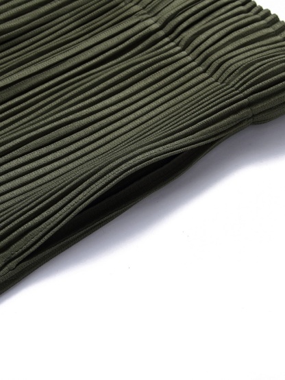 Men's Pleated Loose Cargo Pants Fashion Casual Streetwear Overalls Drawstring Elastic Waist