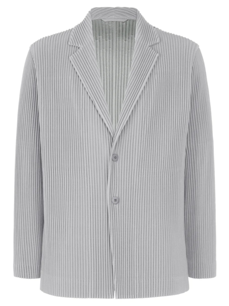 Men's Pleated Slim Fit Luxury Blazer Partially Lined Jacket, Office, Wedding 