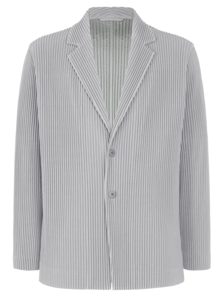 Men's Pleated Slim Fit Luxury Blazer Partially Lined Jacket, Office, Wedding 