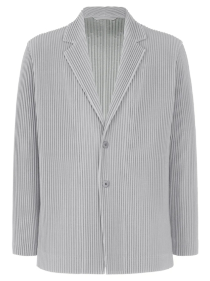 Men's Pleated Slim Fit Luxury Blazer Partially Lined Jacket, Office, Wedding 