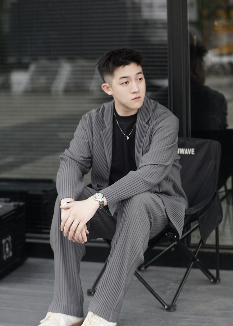 Men's Pleated Casual Basics Blazer Stretch Fabric Coat