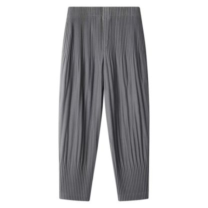 Men's Pleated Harem Pants Casual Baggy Ankle Length Pants Drawstring Elastic Waist