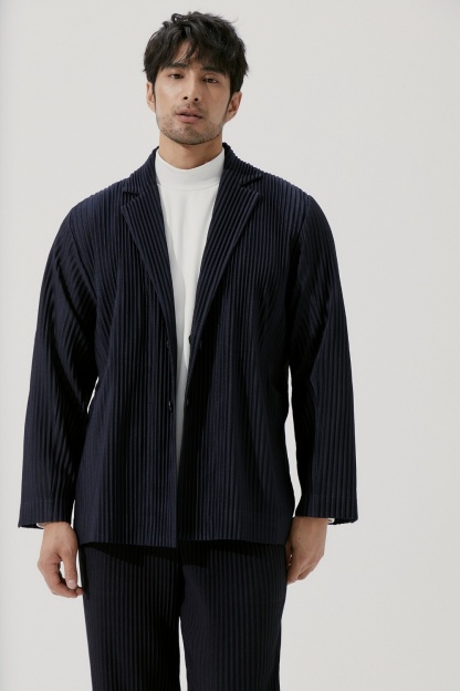Men's Pleated Casual Basics Blazer Stretch Fabric Coat