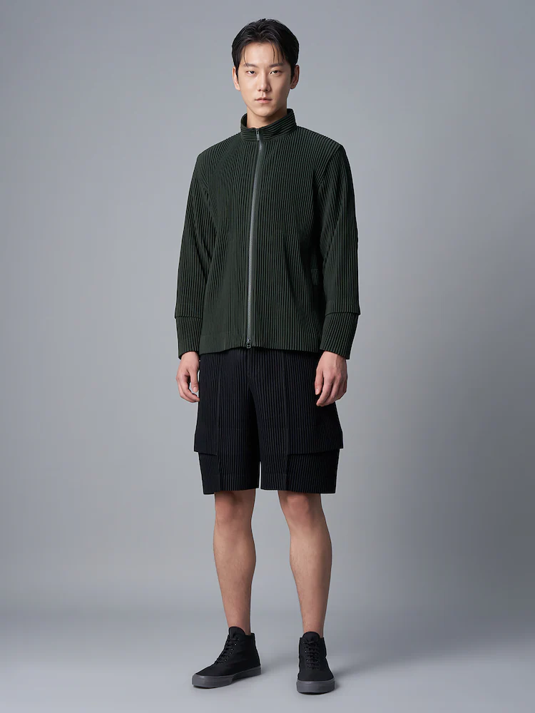 Men's Pleated Cargo Shorts New Fashion Loose Overalls Drawstring Elastic Waist