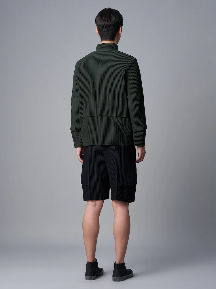 Men's Pleated Cargo Shorts New Fashion Loose Overalls Drawstring Elastic Waist