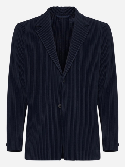 Men's Pleated Slim Fit Luxury Blazer Partially Lined Jacket, Office, Wedding 