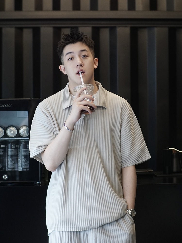 Men's Pleated Casual Polo Shirt Summer Versatile Classic Style