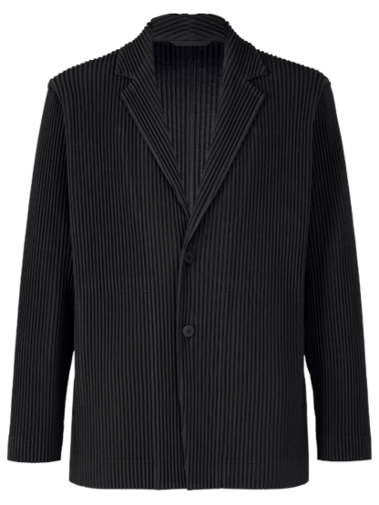 Men's Pleated Slim Fit Luxury Blazer Partially Lined Jacket, Office, Wedding 