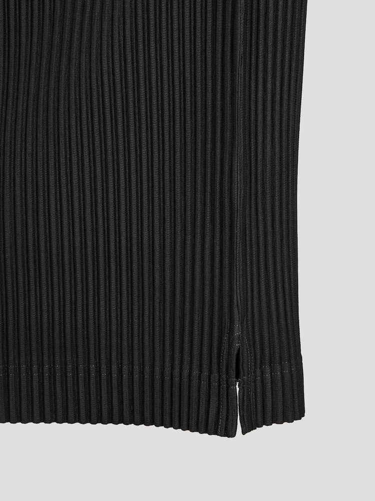 Men's Pleated Slit Long Sleeve T-Shirt Fashion Korean Streetwear Tshirts