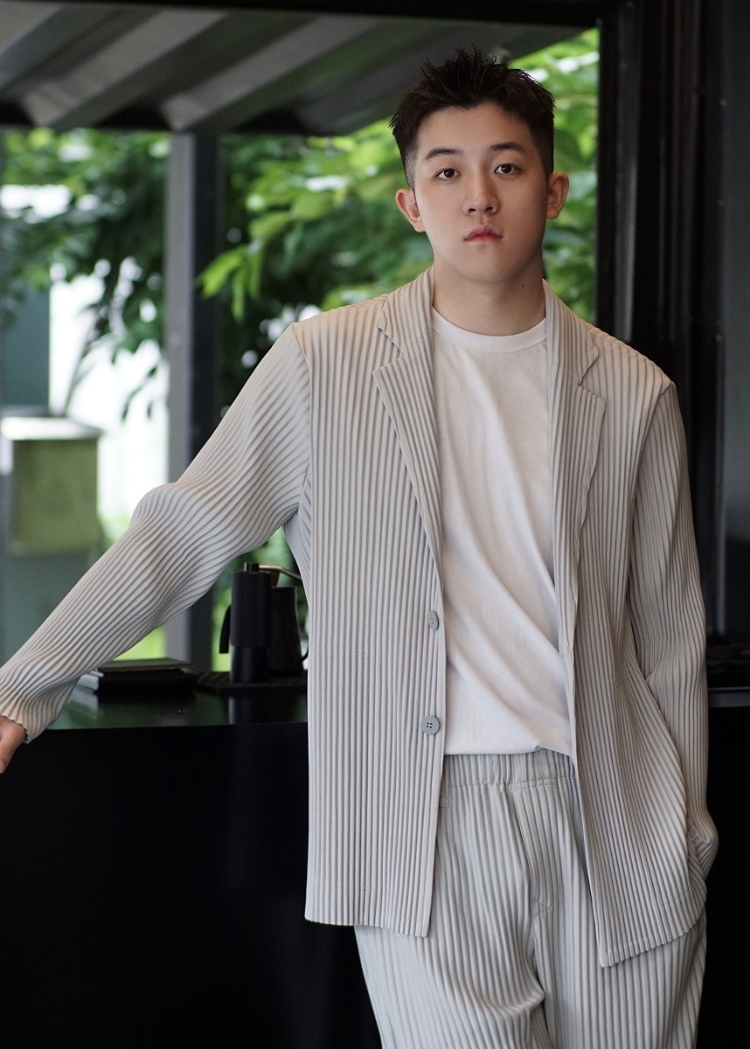 Men's Pleated Casual Basics Blazer Stretch Fabric Coat