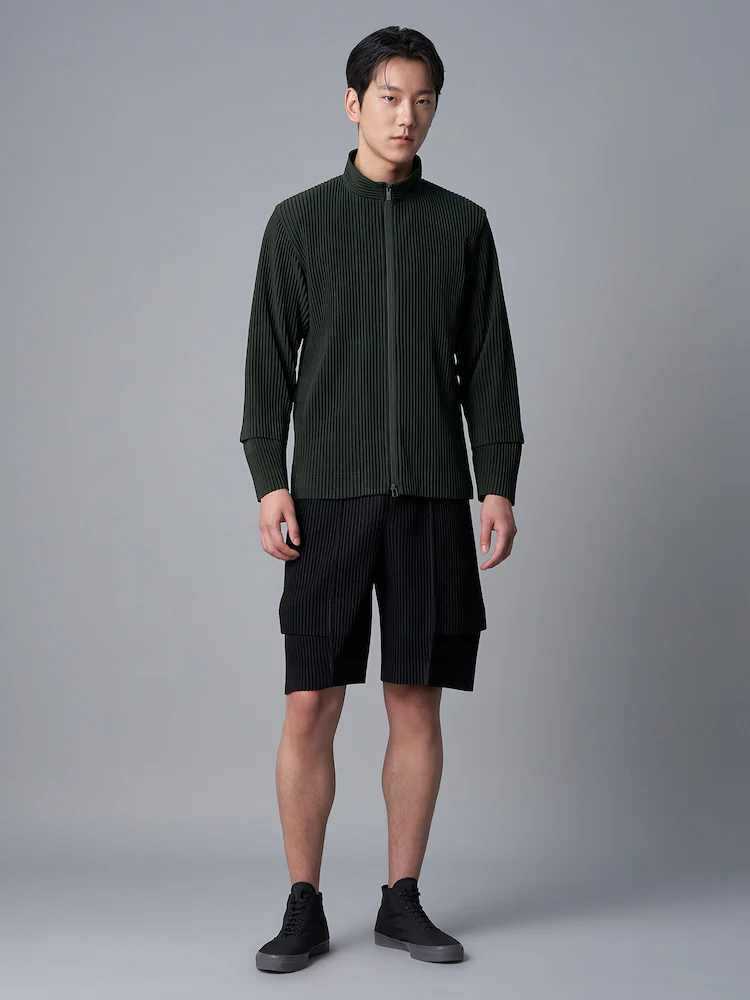 Men's Pleated Cargo Shorts New Fashion Loose Overalls Drawstring Elastic Waist