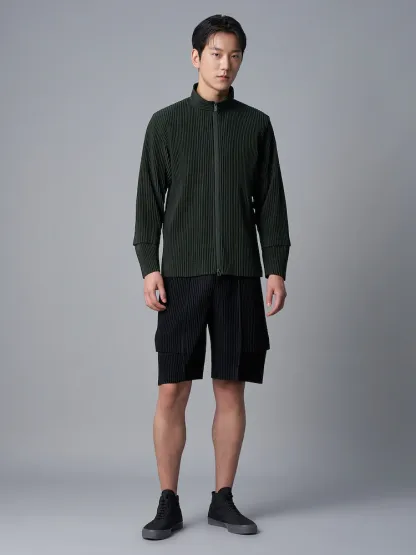 Men's Pleated Cargo Shorts New Fashion Loose Overalls Drawstring Elastic Waist