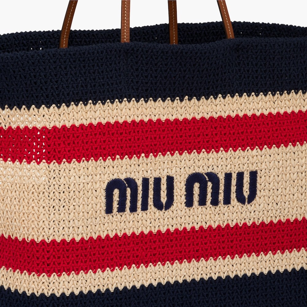 【MIUMIU】大人気♪ラフィアXコットン トートバッグ