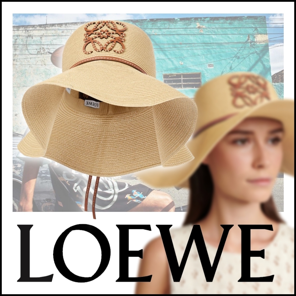 【LOEWE】手織り アナグラム刺繍 ケープライン サマー ハット