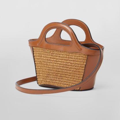 【MARNI】 TROPICALIA マイクロ レザー＆ラフィア かごバッグ