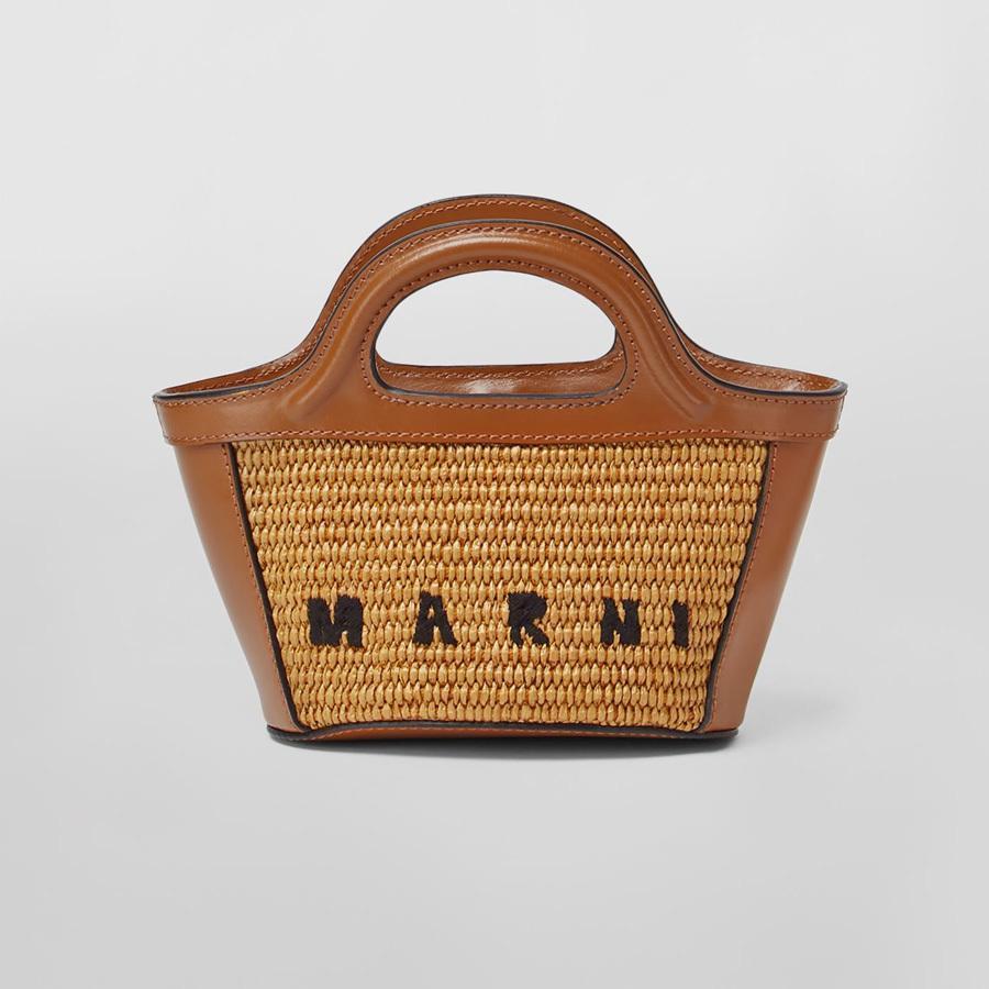 【MARNI】 TROPICALIA マイクロ レザー＆ラフィア かごバッグ